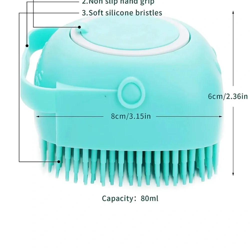 Pet Grooming Bath Massage Brush Shampoo Dispenser